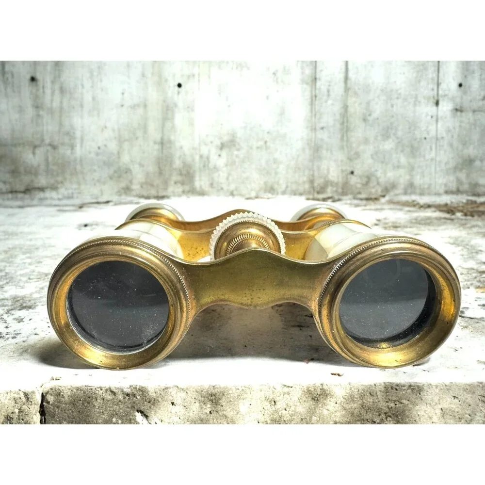 Antique Mother-Of-Pearl & Brass Opera Glasses Binoculars